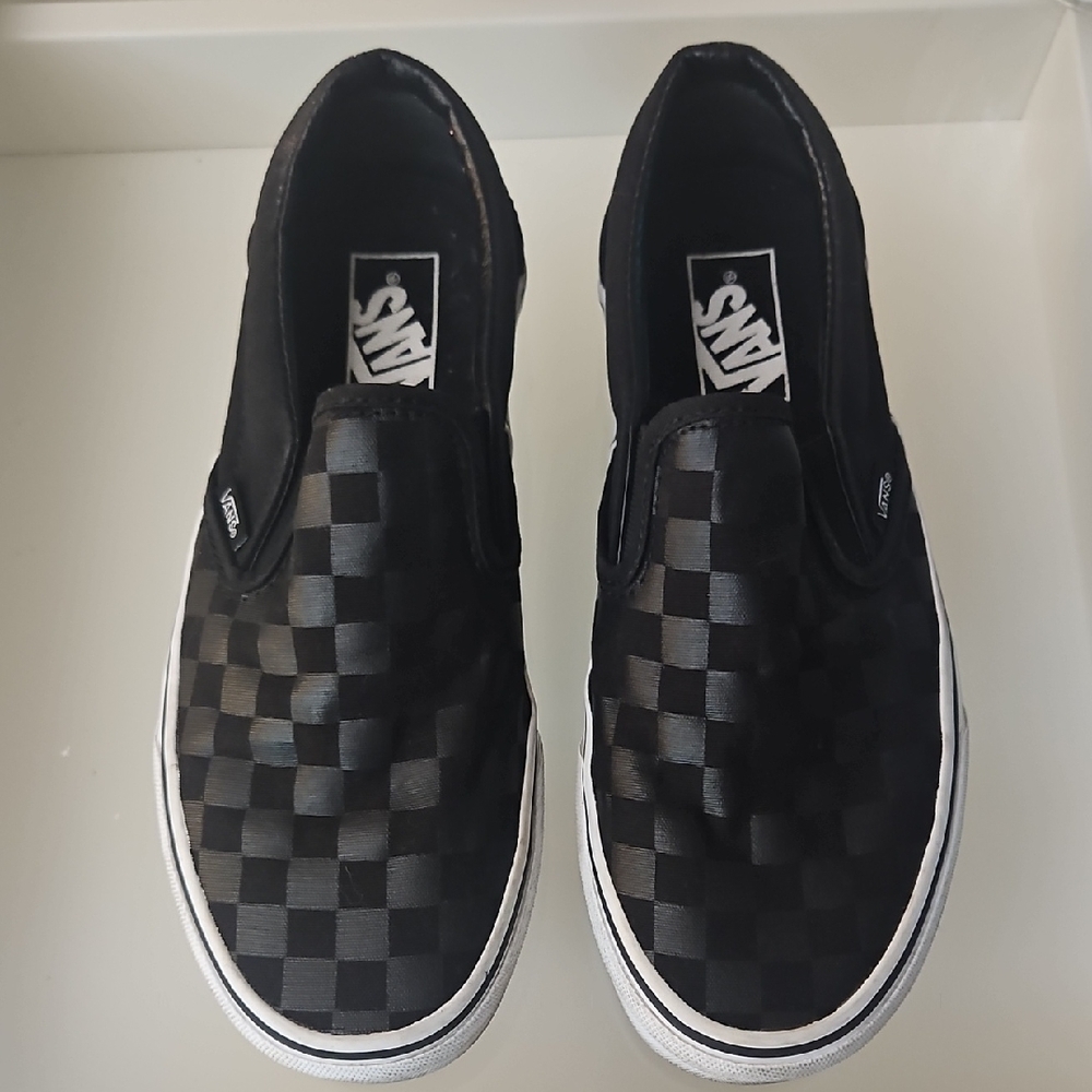 Vans Men's Black Checkered Slip-On Sneakers